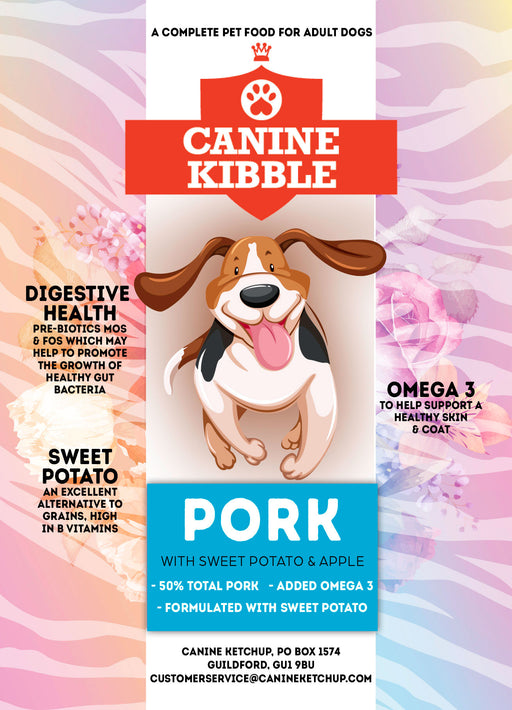 Canine Kibble Adult - Pork with Sweet Potato and Apple - 12kg